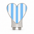 Blue/White Stripe Hat Clip with Blue Ball Marker