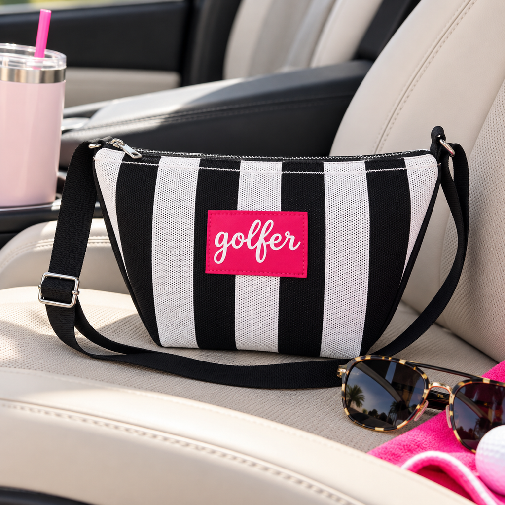 Crossbody Bag - Black/White Golfer