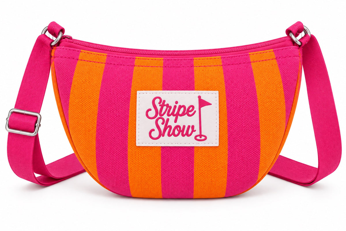 Crossbody Bag - Orange/Pink Stripe Show