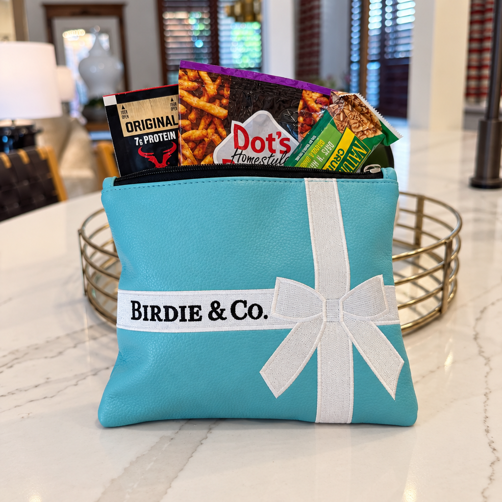 Birdie & Co. pouch lifestyle photo on the counter